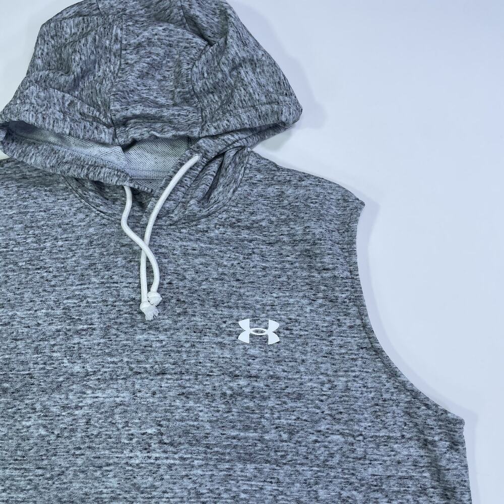 Under Armour Sleeveless Hoodie Men’s Medium Gray Heathered Gym Running Work Out